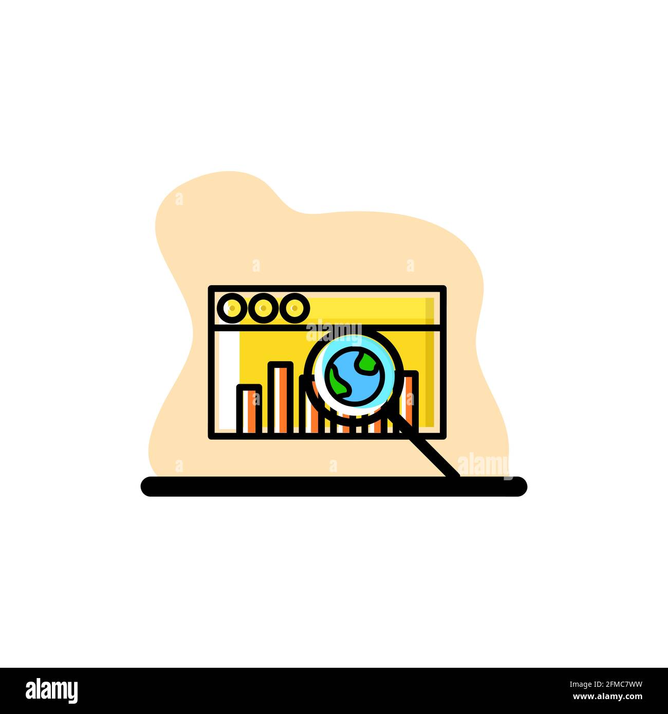 Dashboard Searching Icon Conceptual Vector Illustration Design eps10 Stock Vector