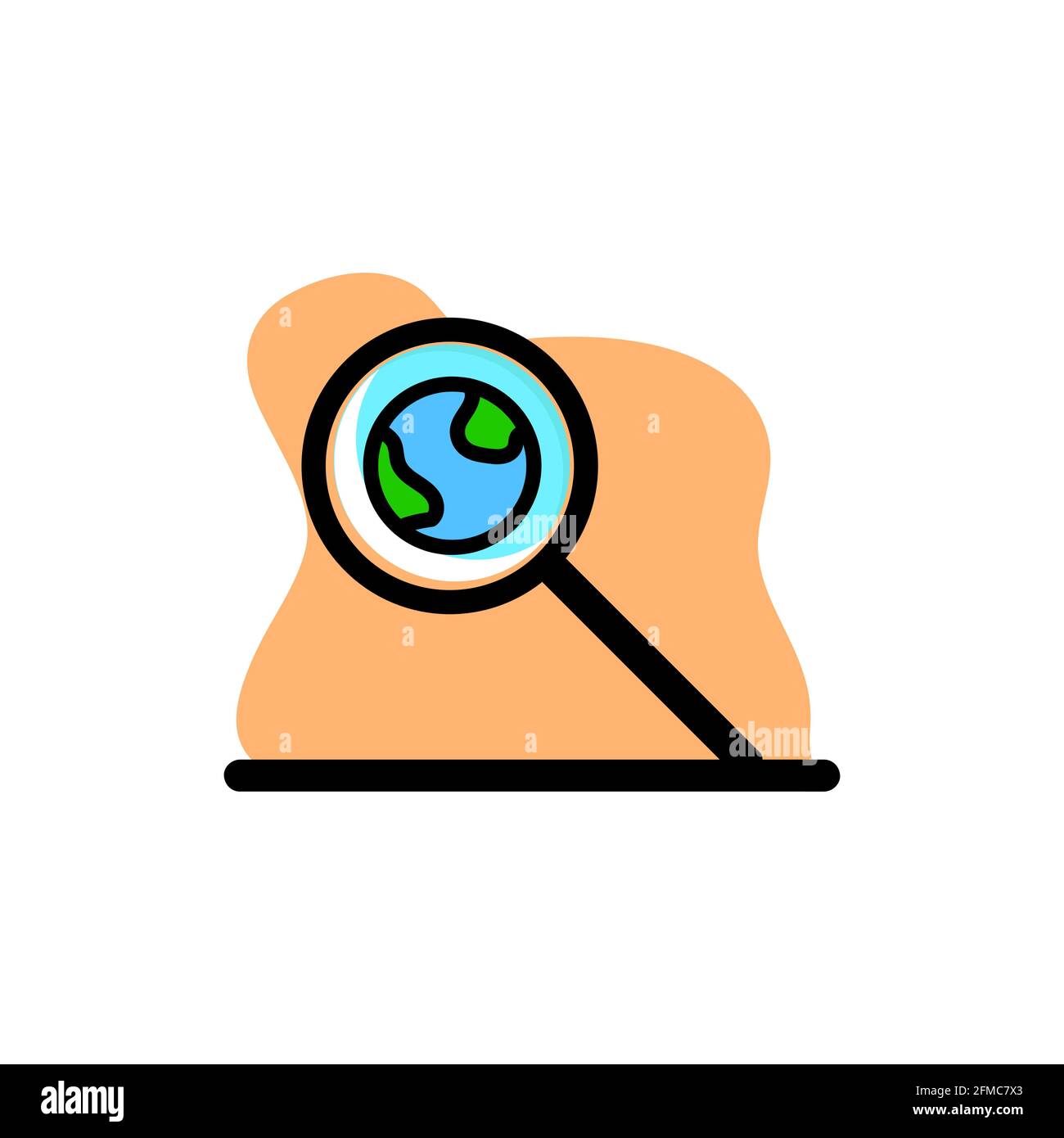 Magnifier Earth Vector Icon Illustration Design Conceptual eps10 Stock Vector