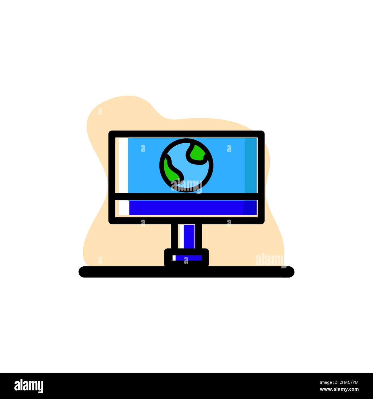 Monitor Earth Icon Conceptual Vector Illustration Design eps10 Stock Vector