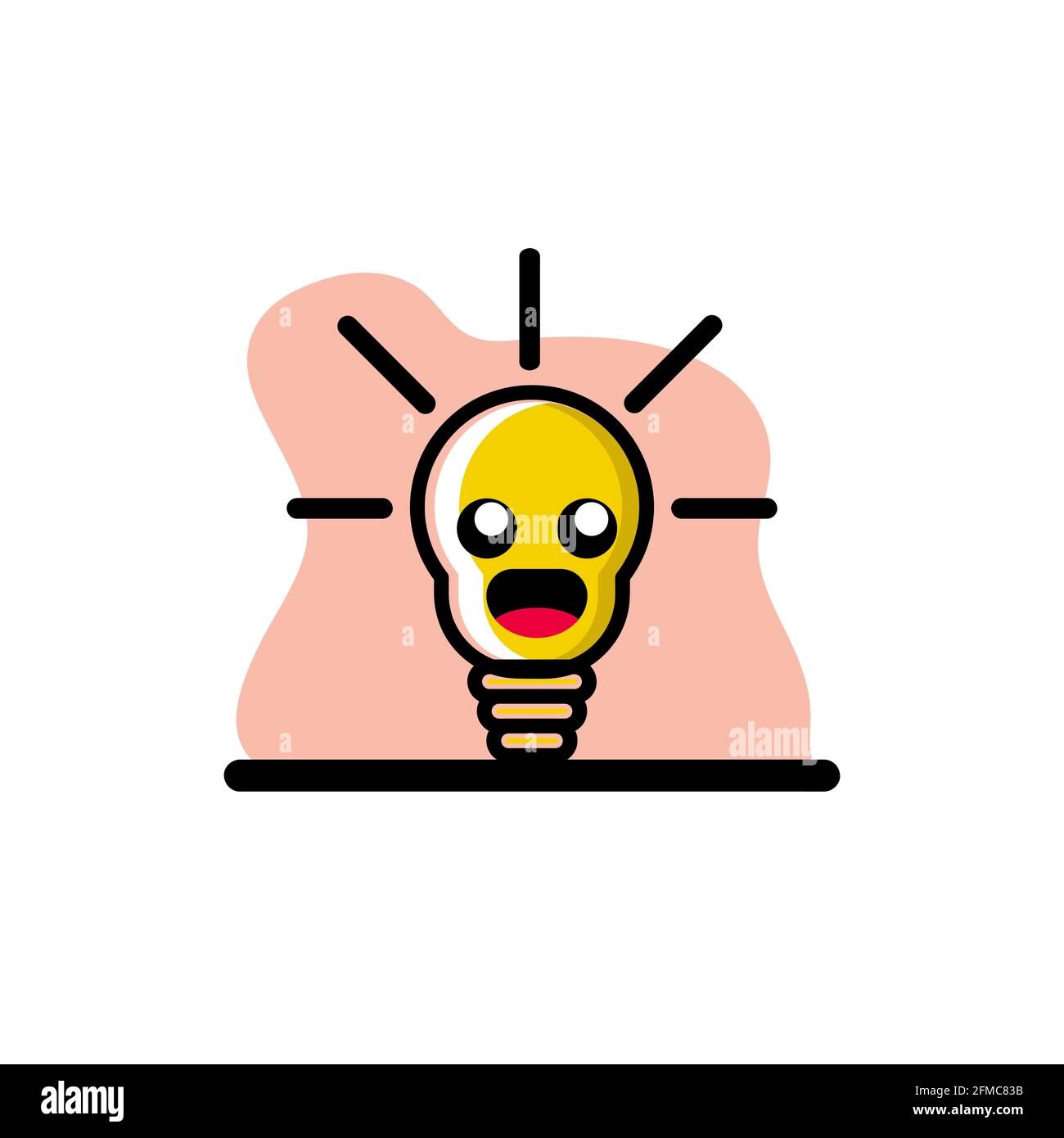 Cute Light Bulb Character Vector Illustration Design eps10 Stock Vector