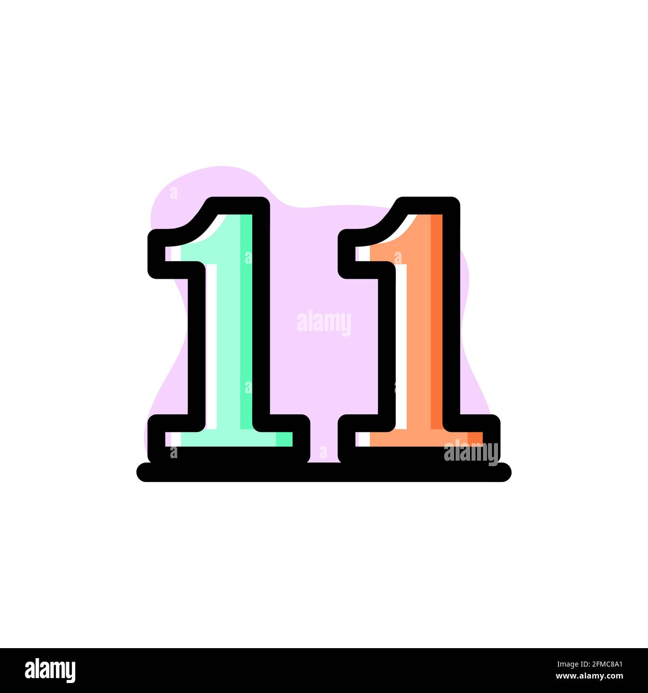 Conceptual Number 11 Icon Design Illustration Design eps10 great for any purposes Stock Vector