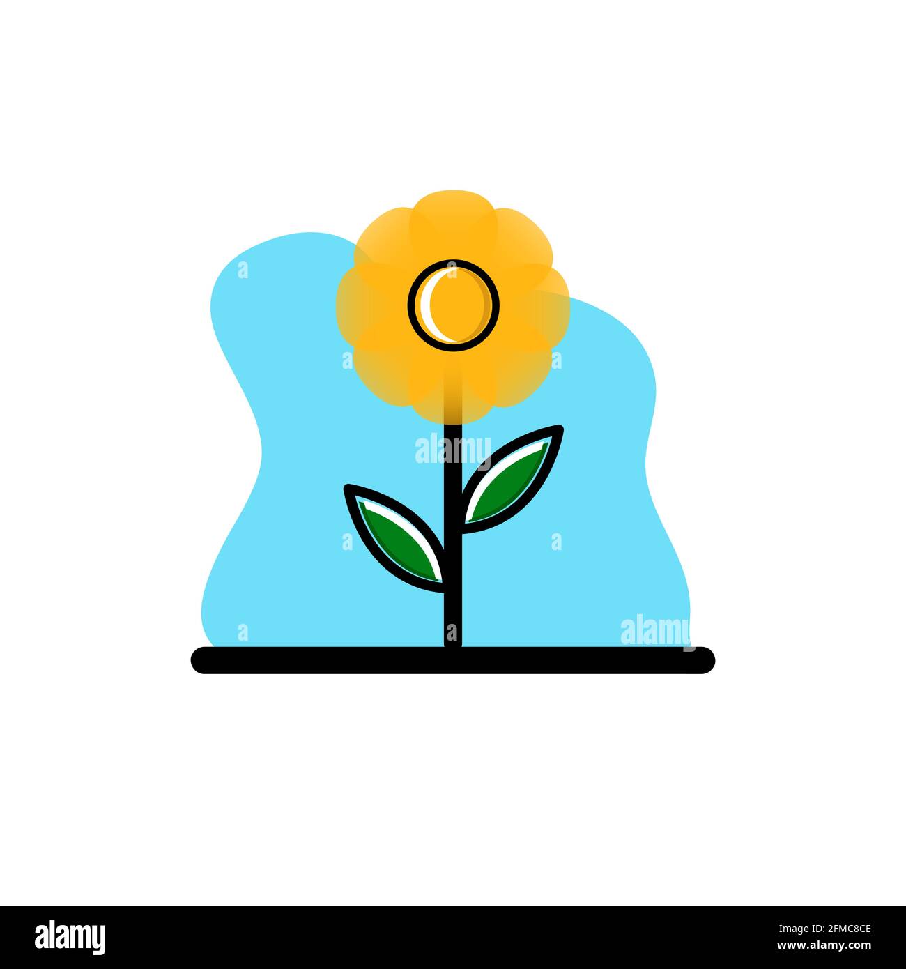 Conceptual Sunflower Plant Icon Illustration Vector Design eps10 great for any purposes Stock Vector