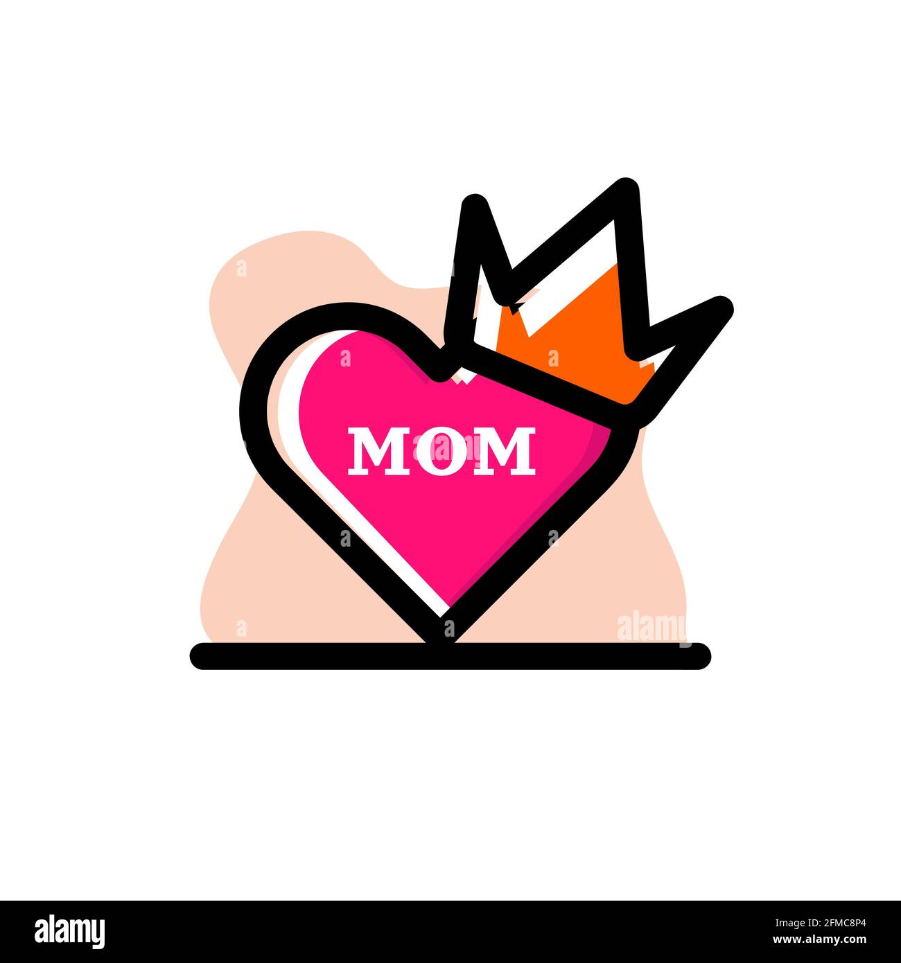 Love Mom Crown Icon Conceptual Vector Illustration Design eps10 great for any purposes Stock Vector