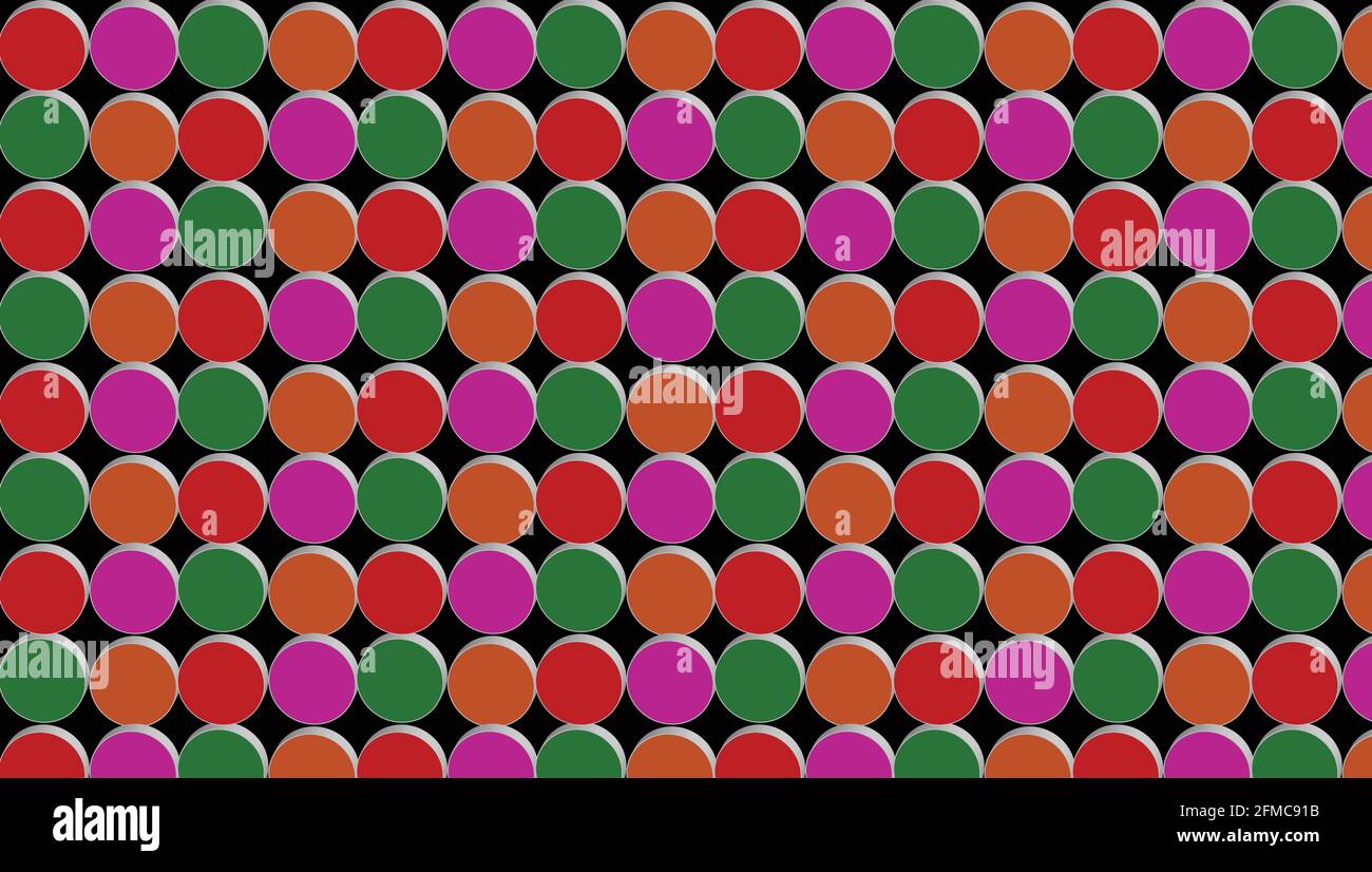 Colorful 3D circles and black backdrop illustration vector design Stock Vector