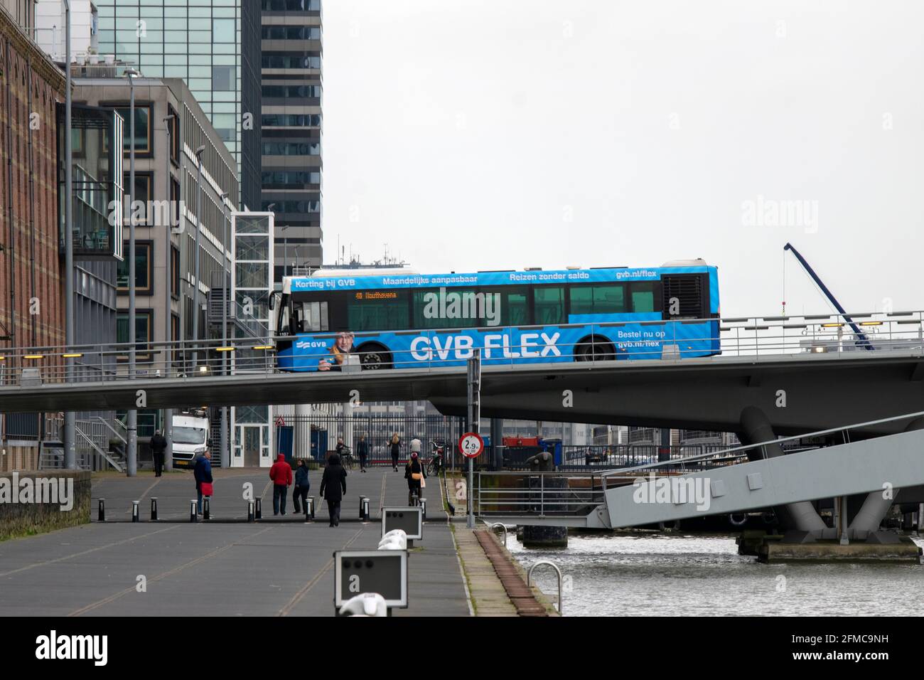 GVB Flex Bus At The Jan Schaeferbrug Bridge Amsterdam The Netherlands 3  April 2020 Stock Photo - Alamy