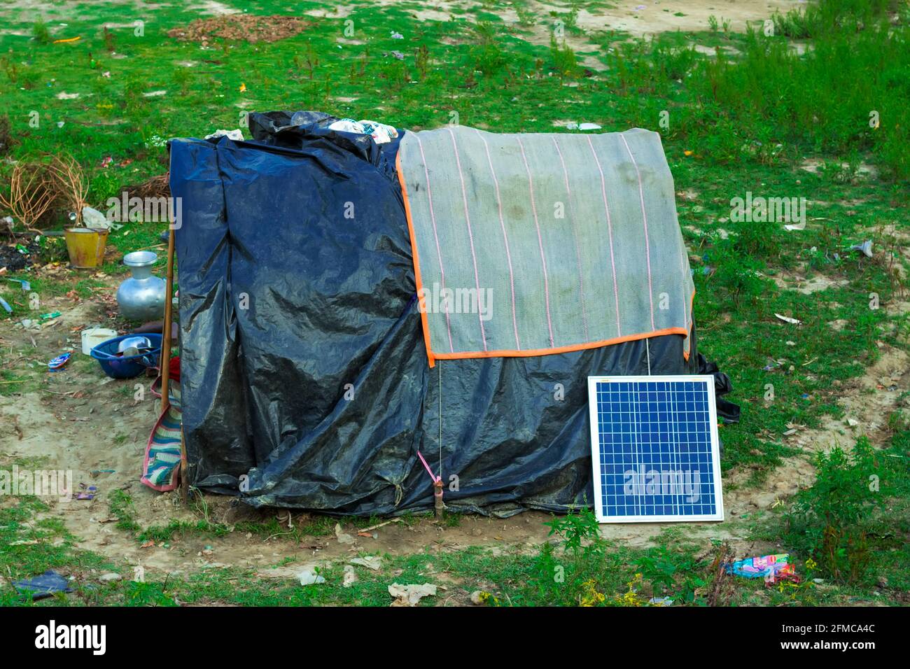 Plastic houses are made by poor people for living Stock Photo Alamy