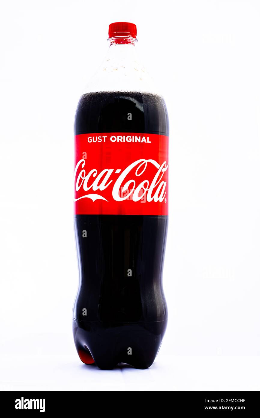 CocaCola plastic bottle Isolated on white background. Illustrative