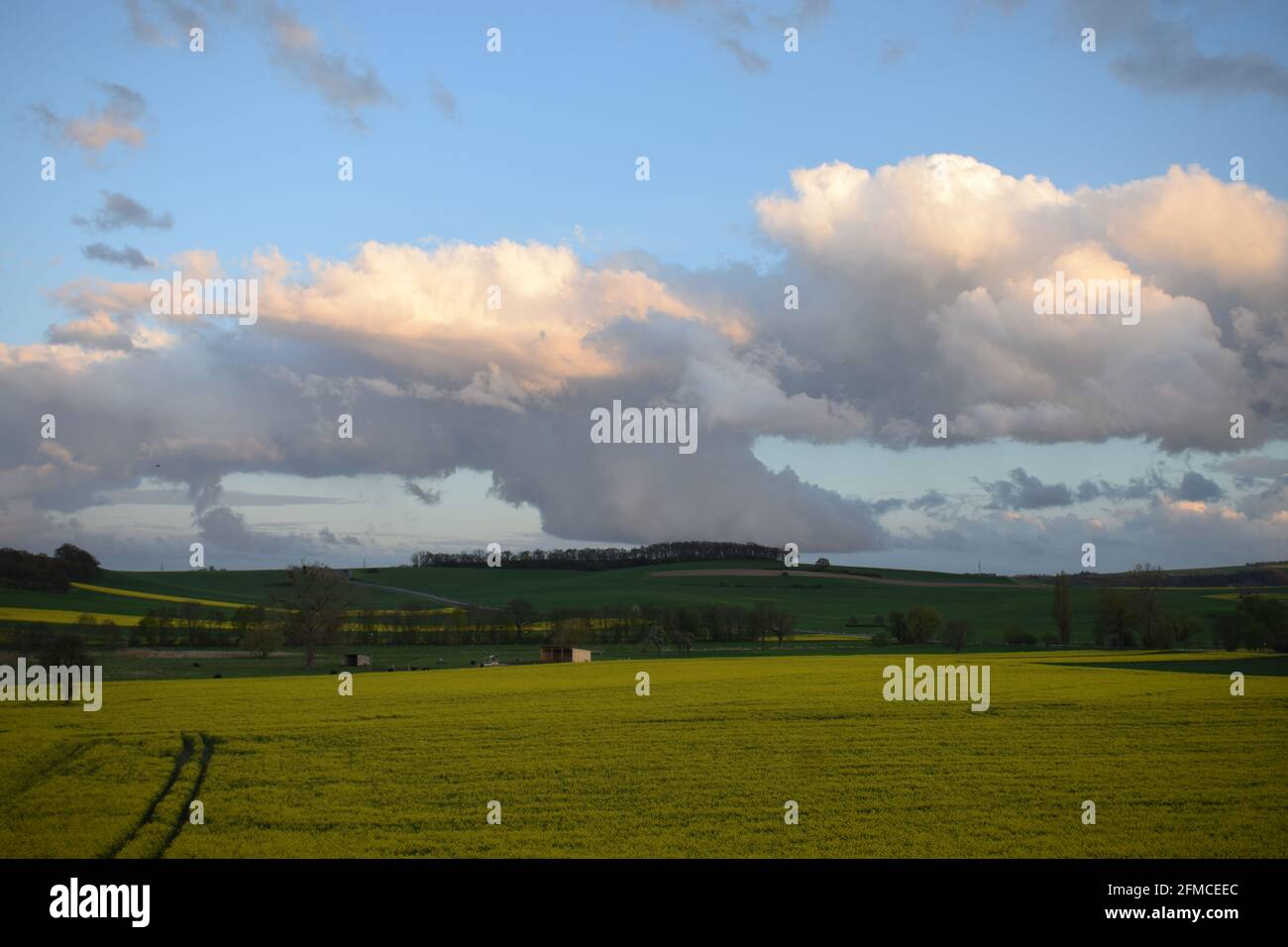 dark storm clouds over the Eifel Stock Photo