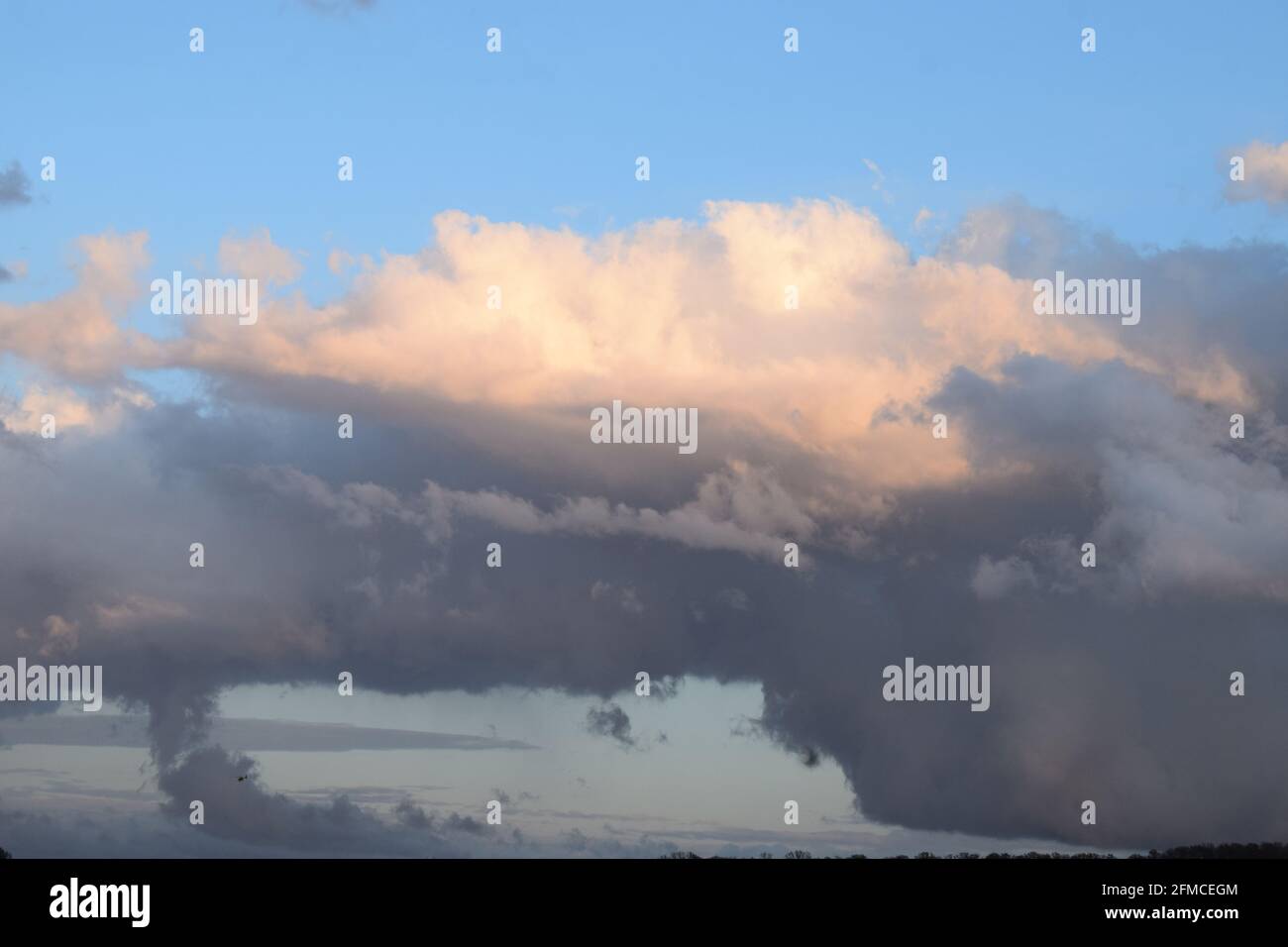 dark storm clouds over the Eifel Stock Photo