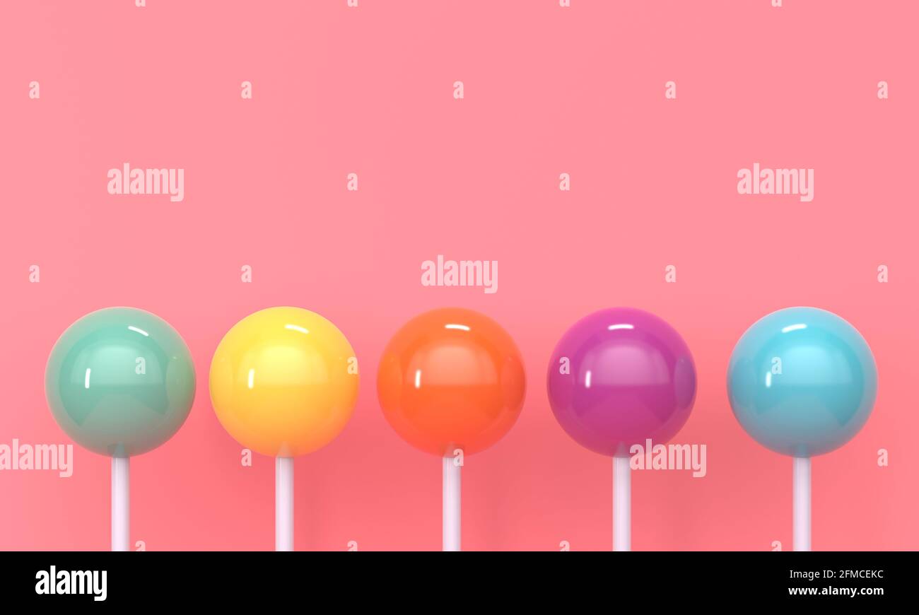 3d rendering lollipops candy hi-res stock photography and images - Alamy
