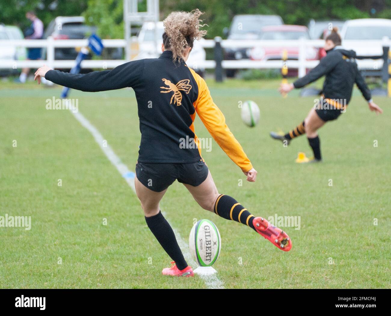 London, UK. 08th May, 2021. Wasps warm up During the Allianz Premier