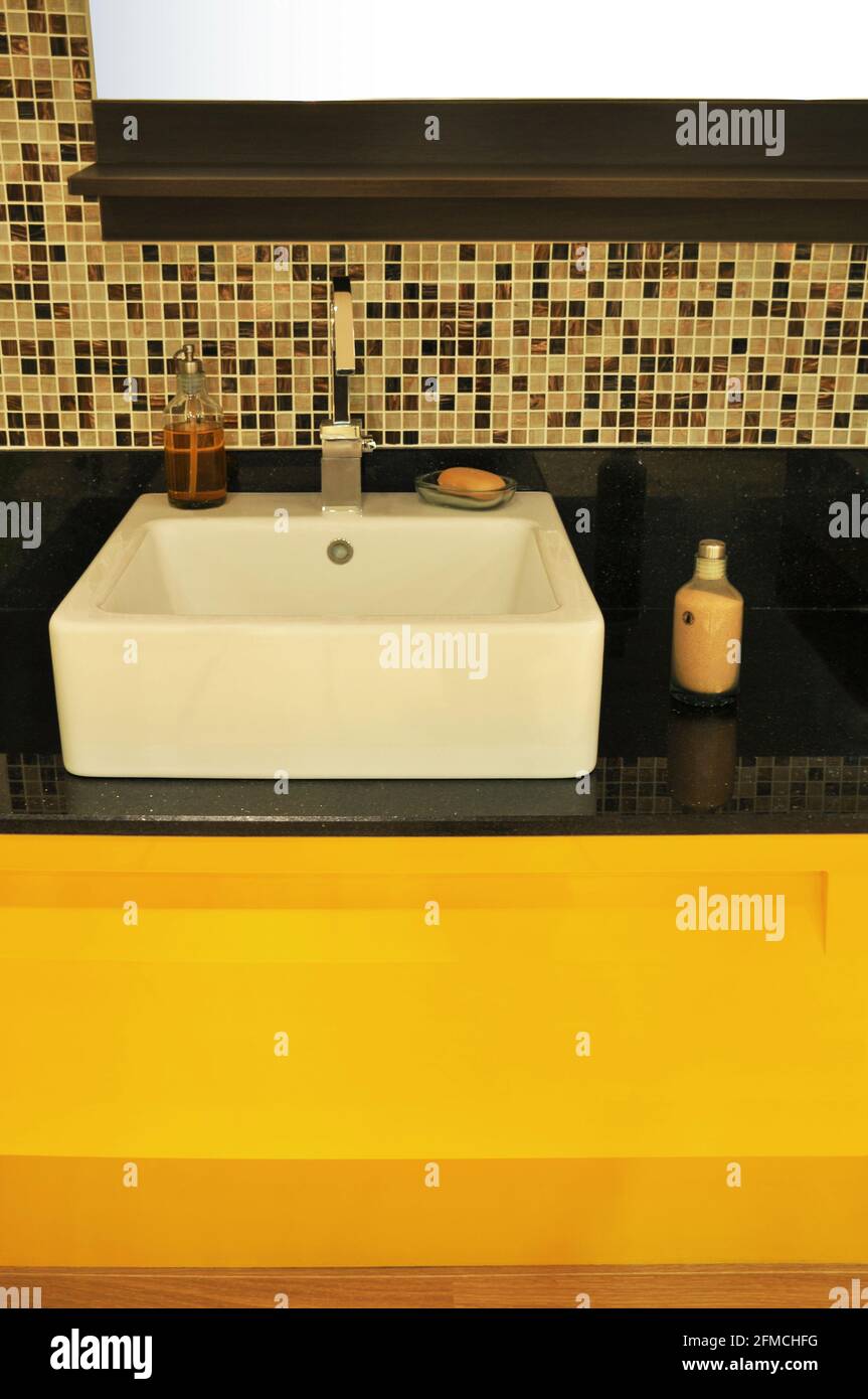 Modern luxury and clean bathroom sink and design Stock Photo