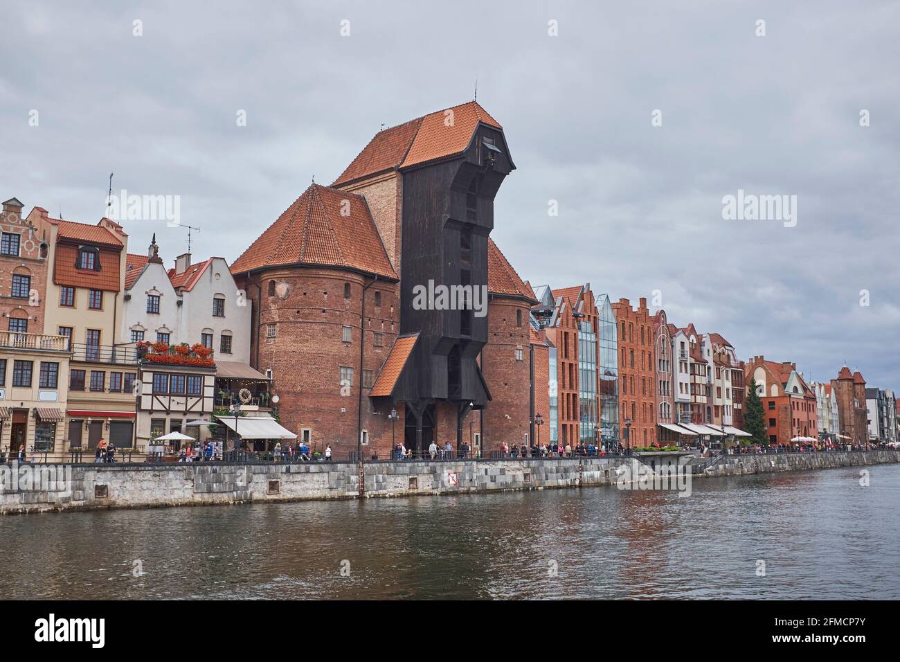 Medieval historic harbor crane Zuraw in Gdansk Poland Stock Photo