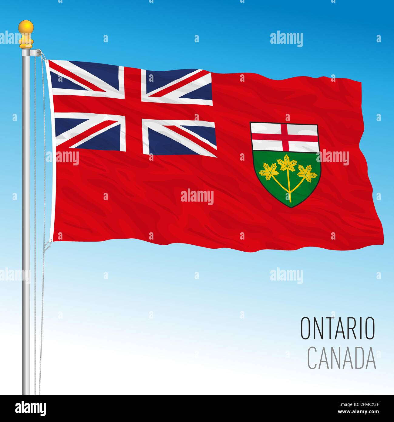 Ontario territorial and regional flag, Canada, north american country, vector illustration Stock Vector