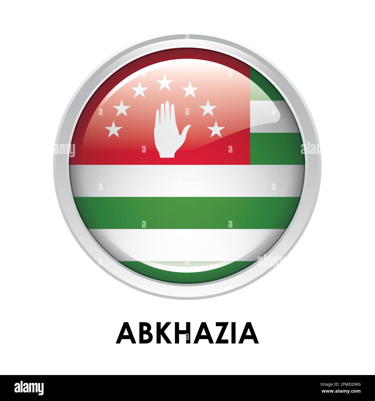 Round flag of Abkhazia Stock Photo