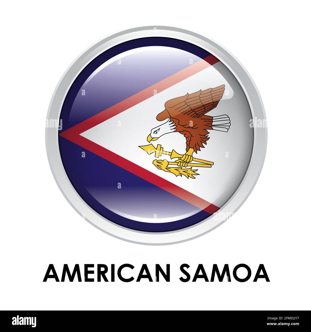 Round flag of American Samoa Stock Photo