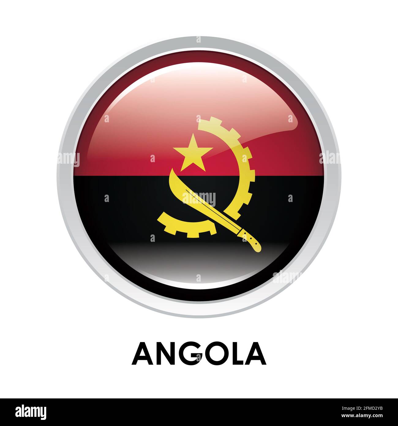 Round flag of Angola Stock Photo