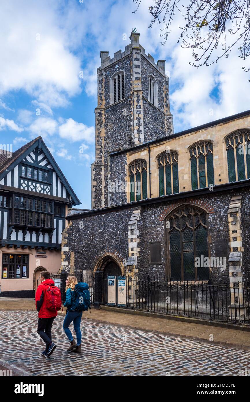 The Church of St John the Baptist, Maddermarket, Central Norwich UK - Grade I listed Anglican church - 14th Century building. Stock Photo