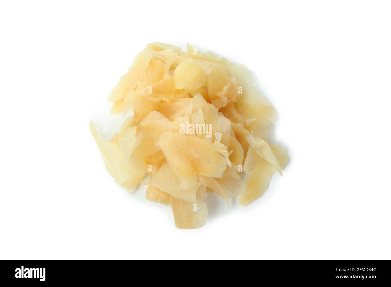 Pickled ginger slices isolated on white background Stock Photo