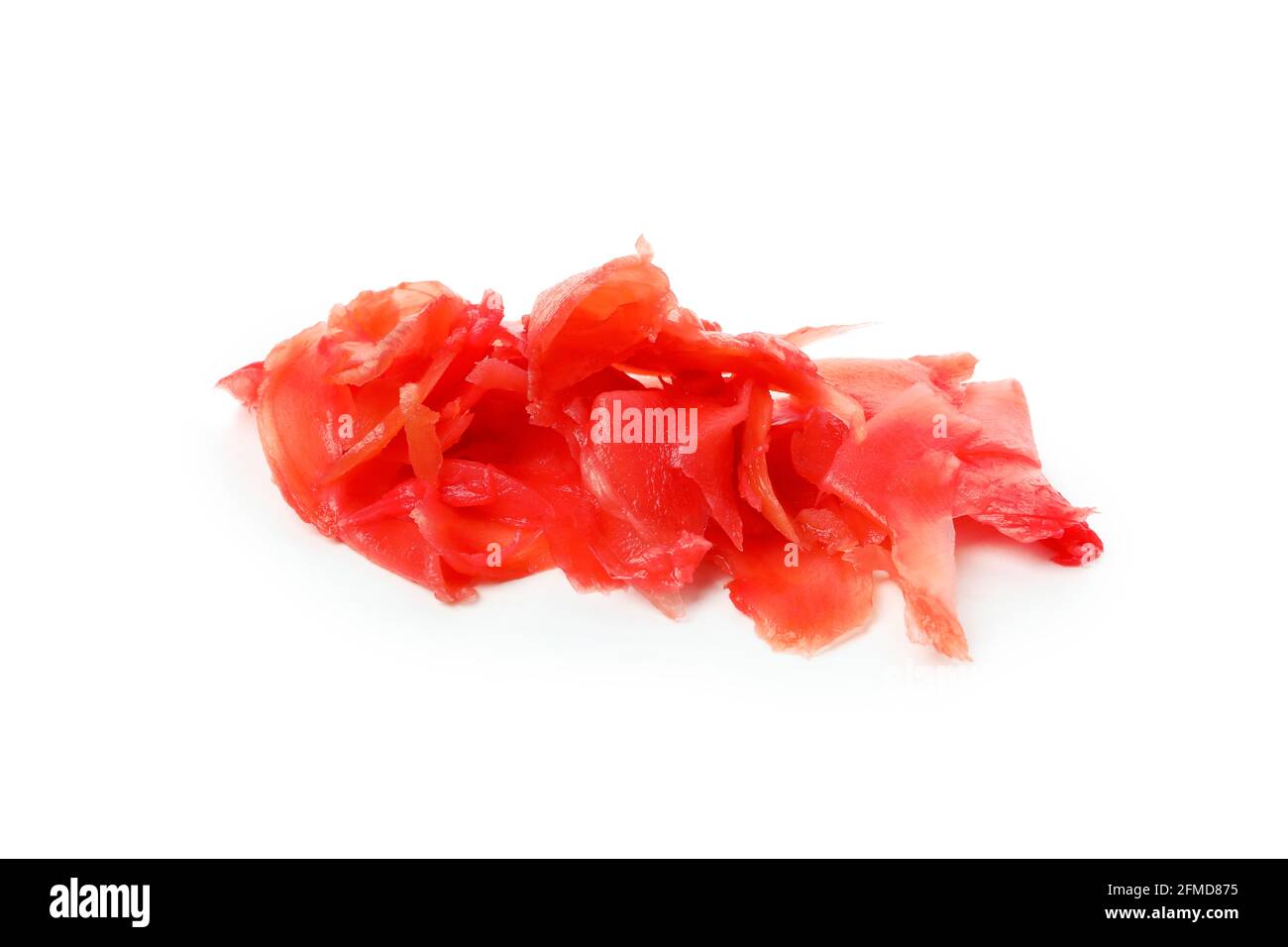 Pickled ginger slices isolated on white background Stock Photo
