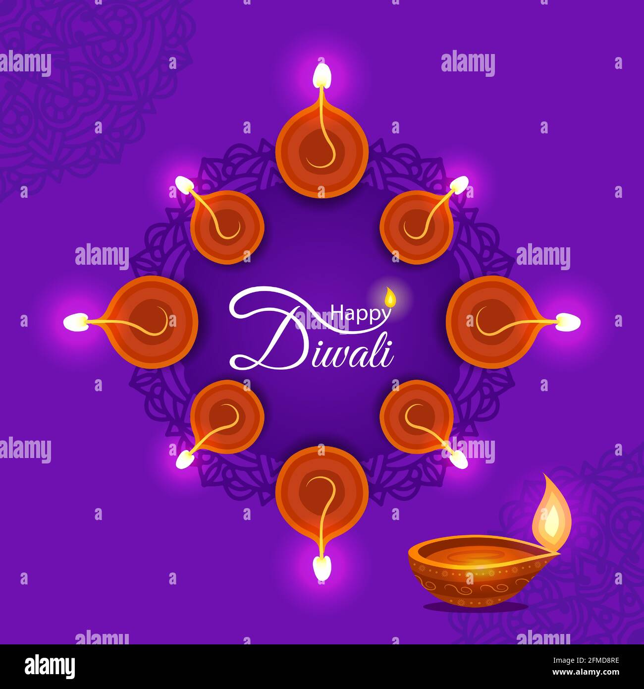 Chào đón lễ Diwali lung linh với hình nền màu tím tuyệt đẹp, bài thiết kế thân thiện và tràn đầy niềm vui bằng các đèn sách đốt lên, giúp tất cả những ai xem hình đều mong muốn tận hưởng ngày lễ này.