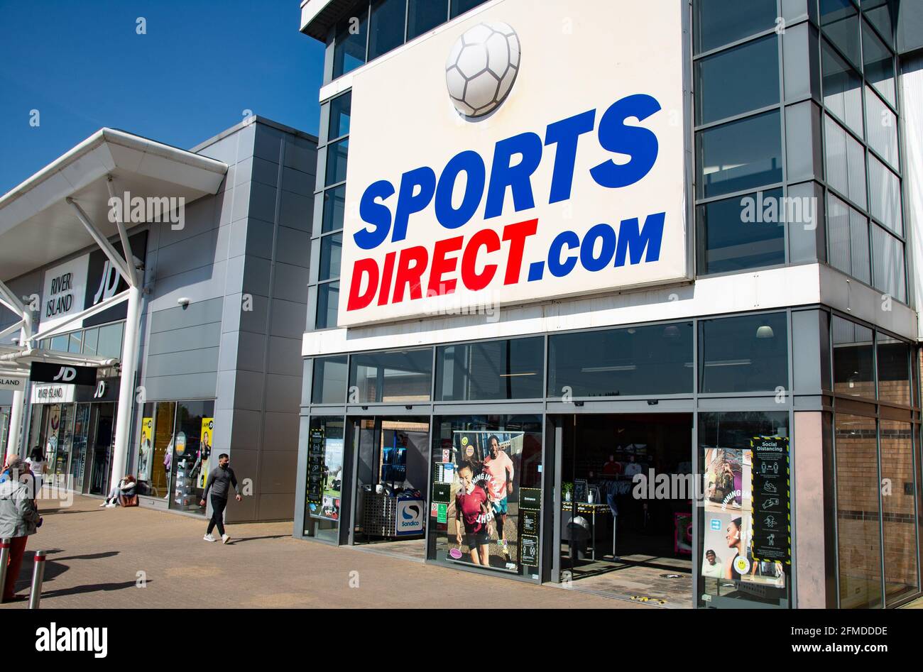 Sports Direct.com shop at Deepdale Shopping Park, Blackpool Road, Preston, Lancashire, UK Stock Photo