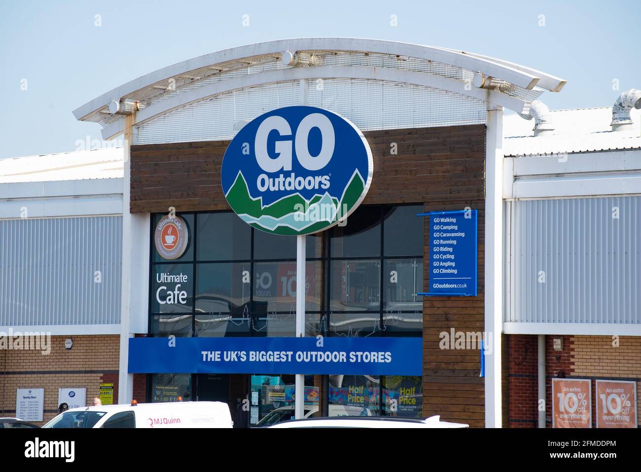 Go Outdoors shop at Deepdale Shopping Park, Blackpool Road, Preston, Lancashire, UK Stock Photo