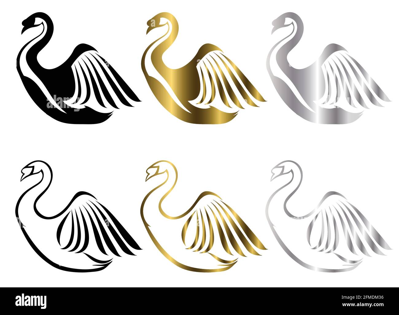 Six swan Stock Vector Images - Alamy