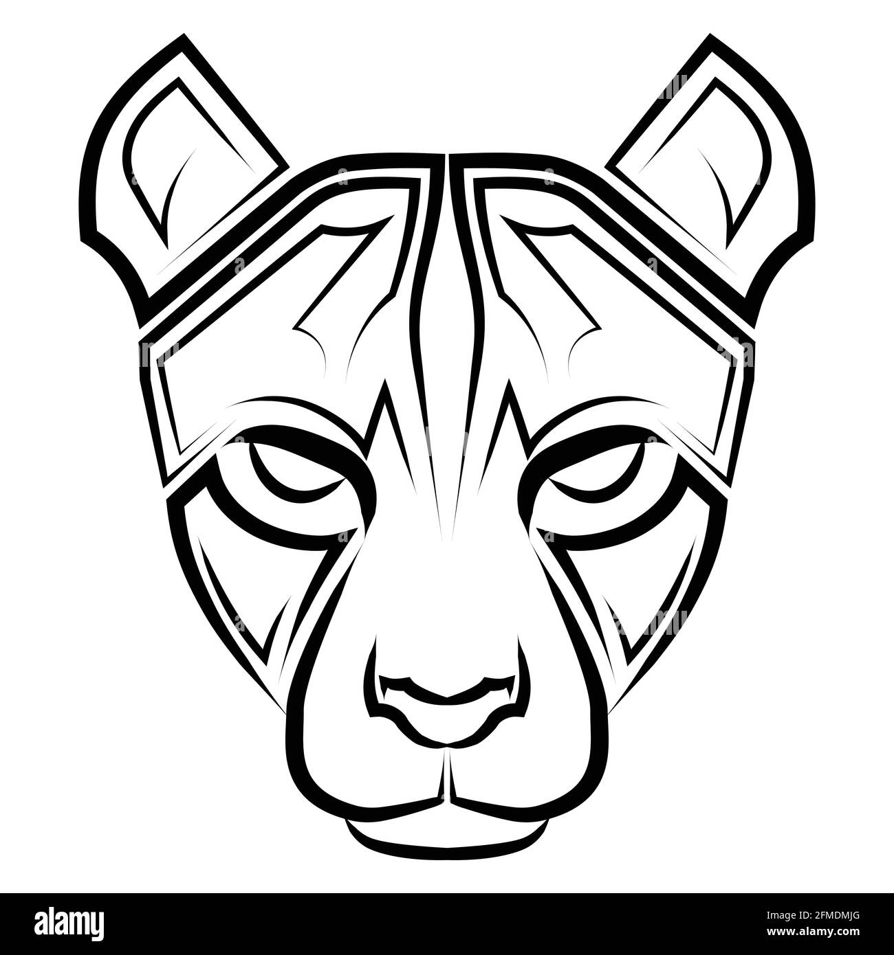 Black and white line art of cheetah head Good use for symbol mascot icon avatar tattoo T Shirt design logo or any design you want Stock Vector