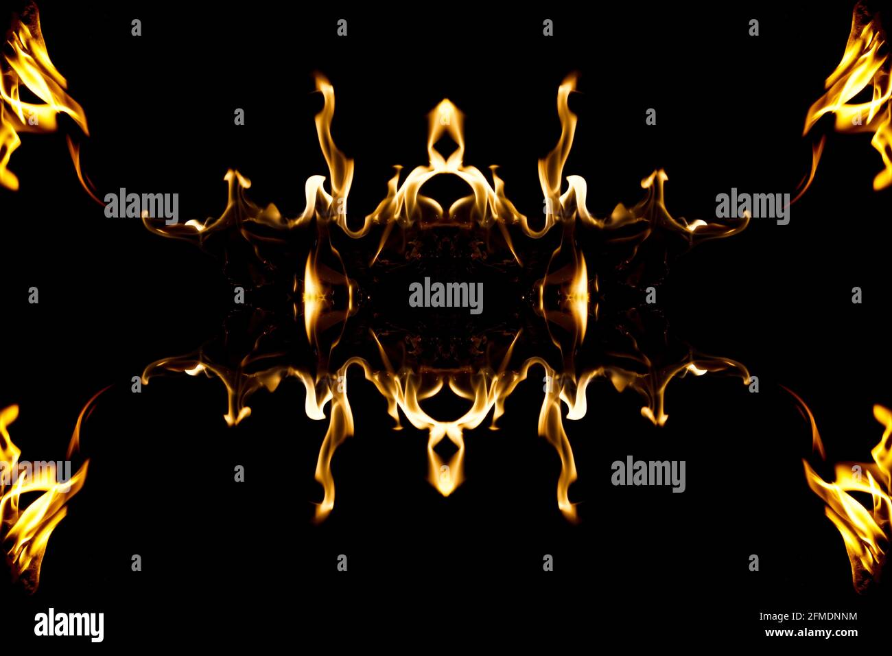 Abstract frame design with intense vibrant fire flame and spark on ...