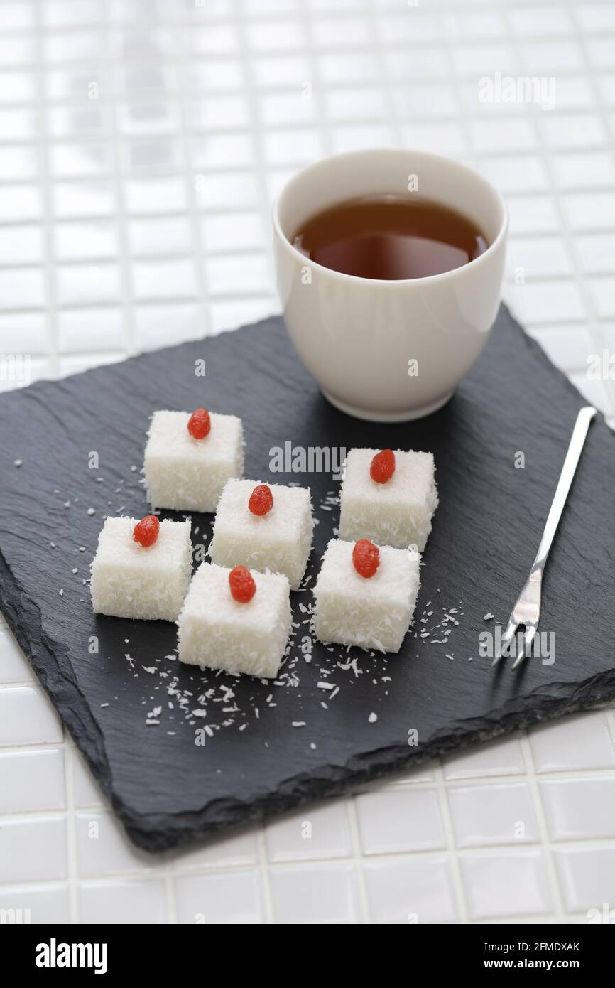 homemade coconut milk pudding, chinese dim sum dessert Stock Photo Alamy