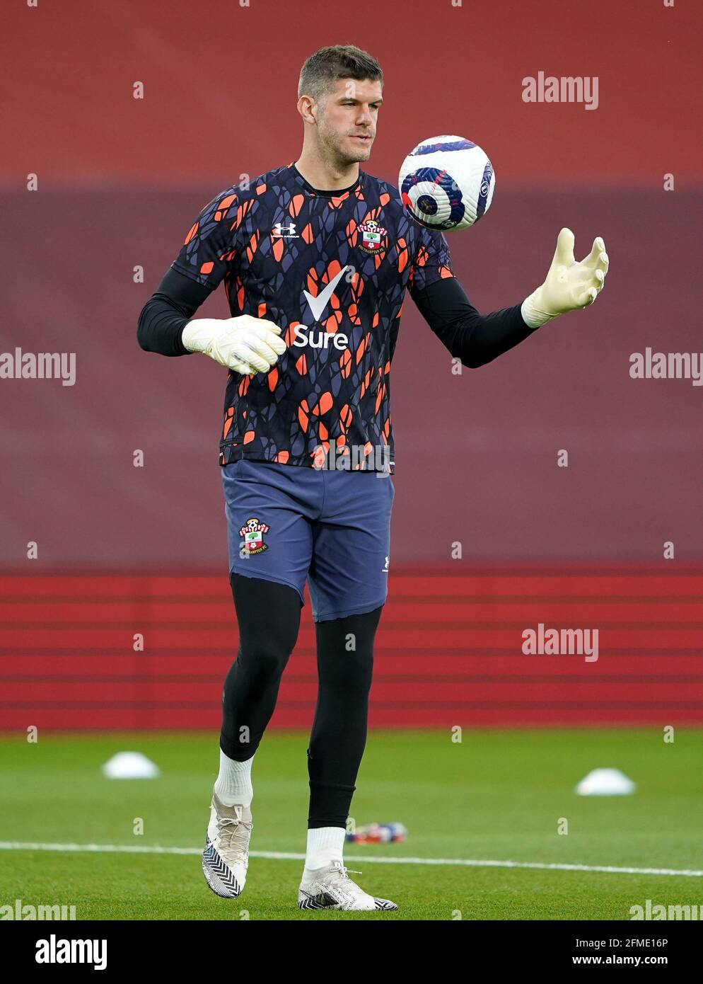 Southampton Goalkeeper Fraser Forster Warming Up Before The Premier League Match At Anfield Liverpool Picture Date Saturday May 8 21 Stock Photo Alamy