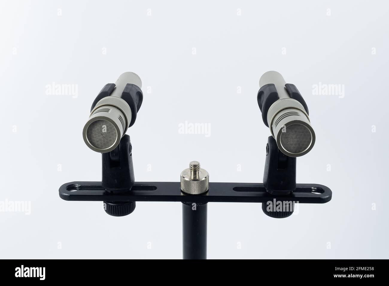 ZURICH, SWITZERLAND - MARCH 18, 2020: A pair of the small diaphragm condenser microphones for studio recording. Stock Photo