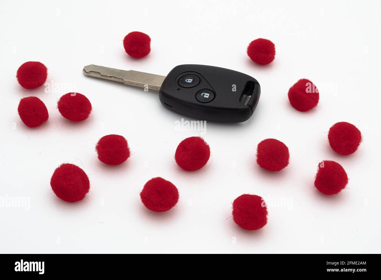 Zürich, Switzerland - November 4, 2020: Remote car key surrounded with red  balls Stock Photo - Alamy