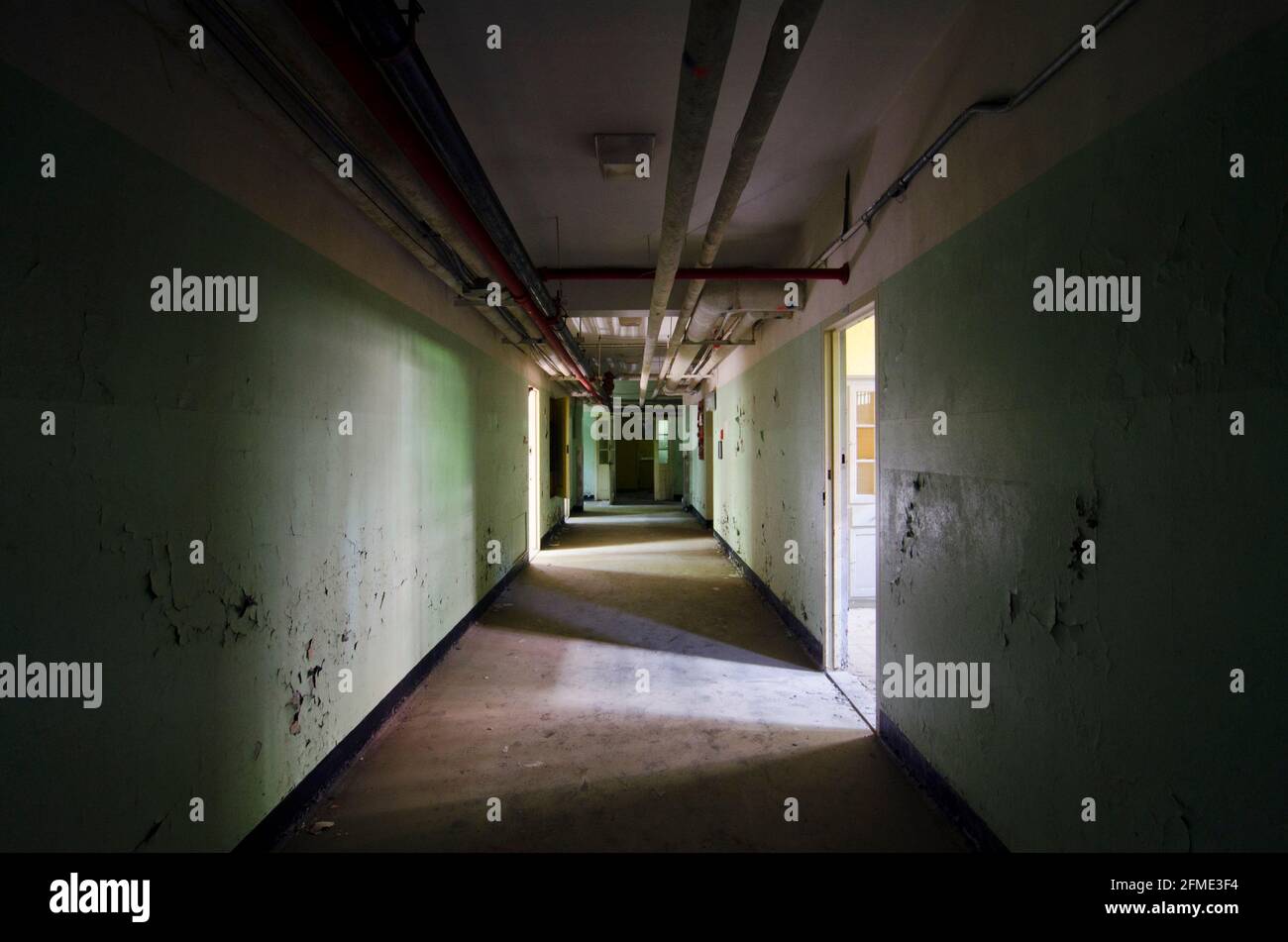 Interior of an abandoned insane asylum Stock Photo - Alamy