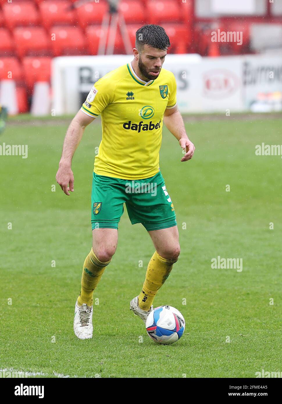 Barnsley, England, 8th May 2021.  Grant Hanley of Norwich City  during the Sky Bet Championship match at Oakwell, Barnsley. Picture credit should read: John Clifton / Sportimage Stock Photo