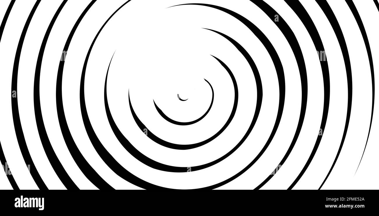 Swirl hypnotic black and white spiral. Monochrome abstract background ...