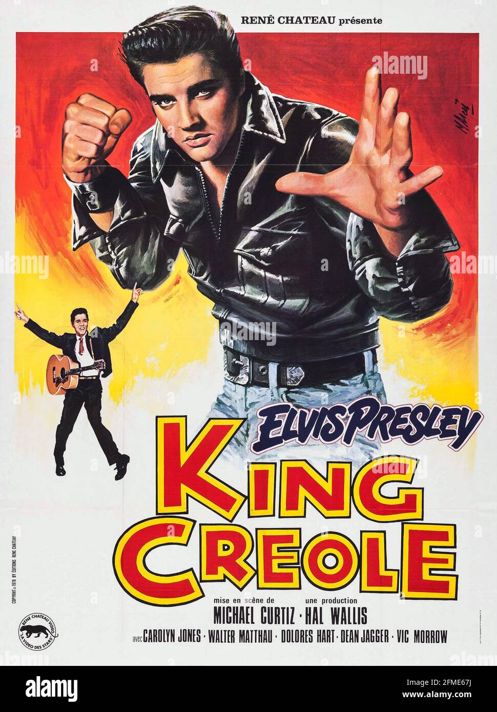 Elvis Presley, vintage movie poster for King Creole 1958. Hal Wallis production. Stock Photo