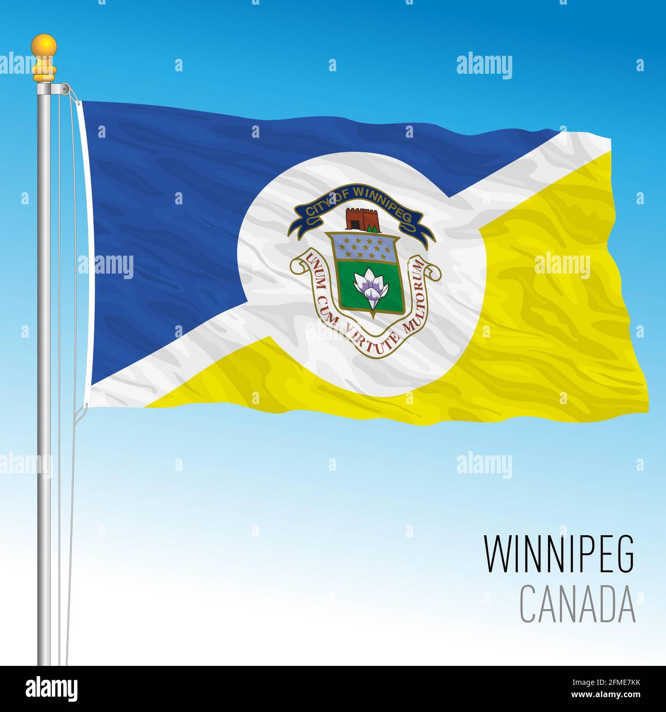 City of Winnipeg flag, Canada, north american country, vector illustration Stock Vector