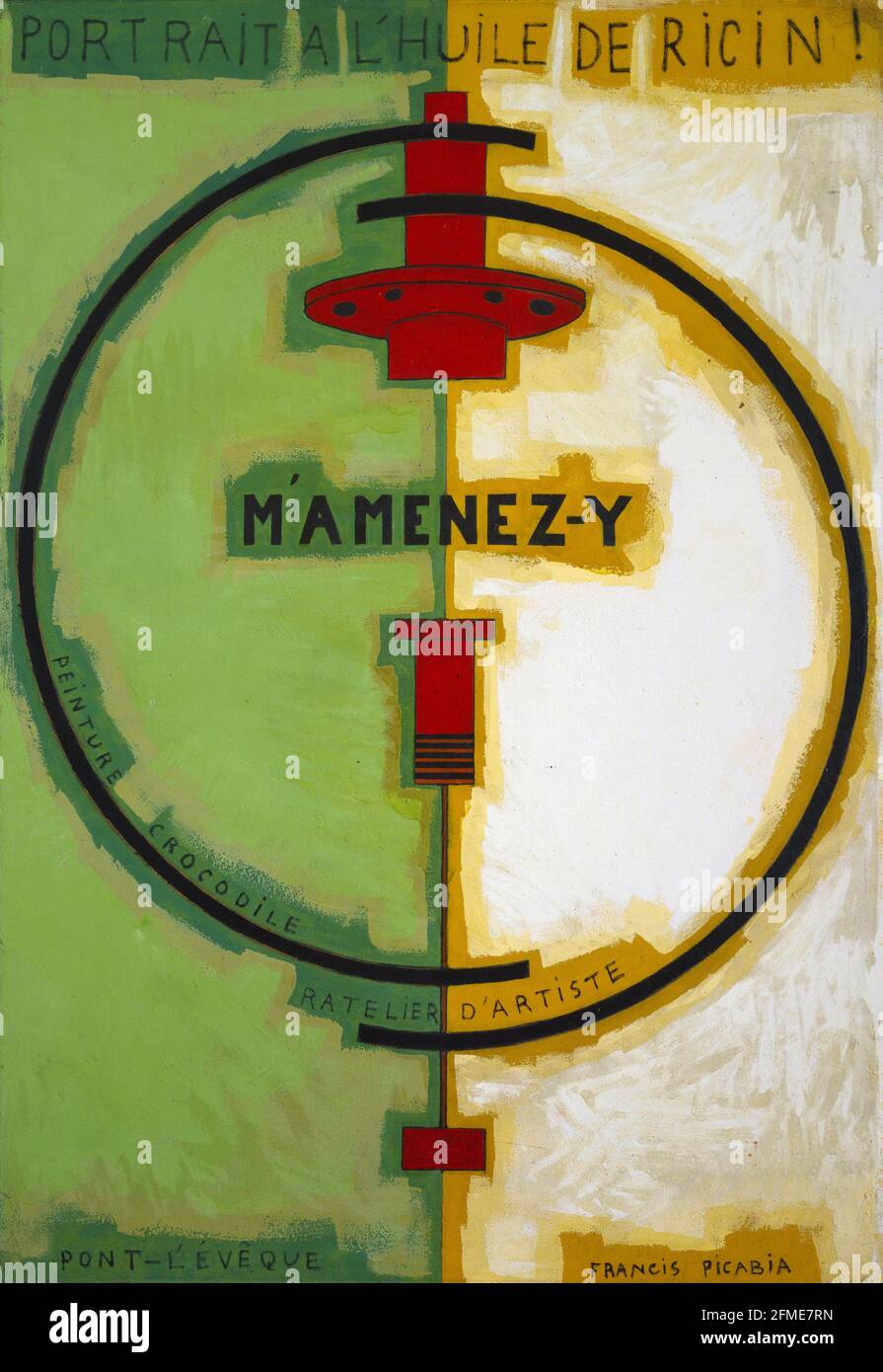 Francis Picabia. (French, 1879-1953). 'M'Amenez-y'. 1919-20. Oil on cardboard. Stock Photo