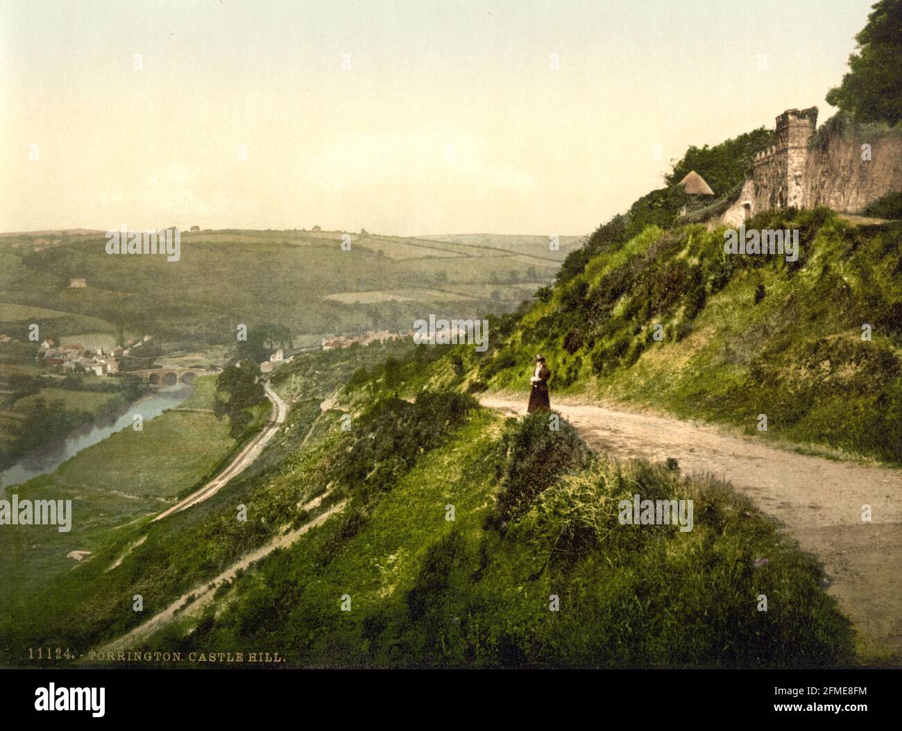 Castle Hill, Great Torrington, Devon circa 1890-1900 Stock Photo