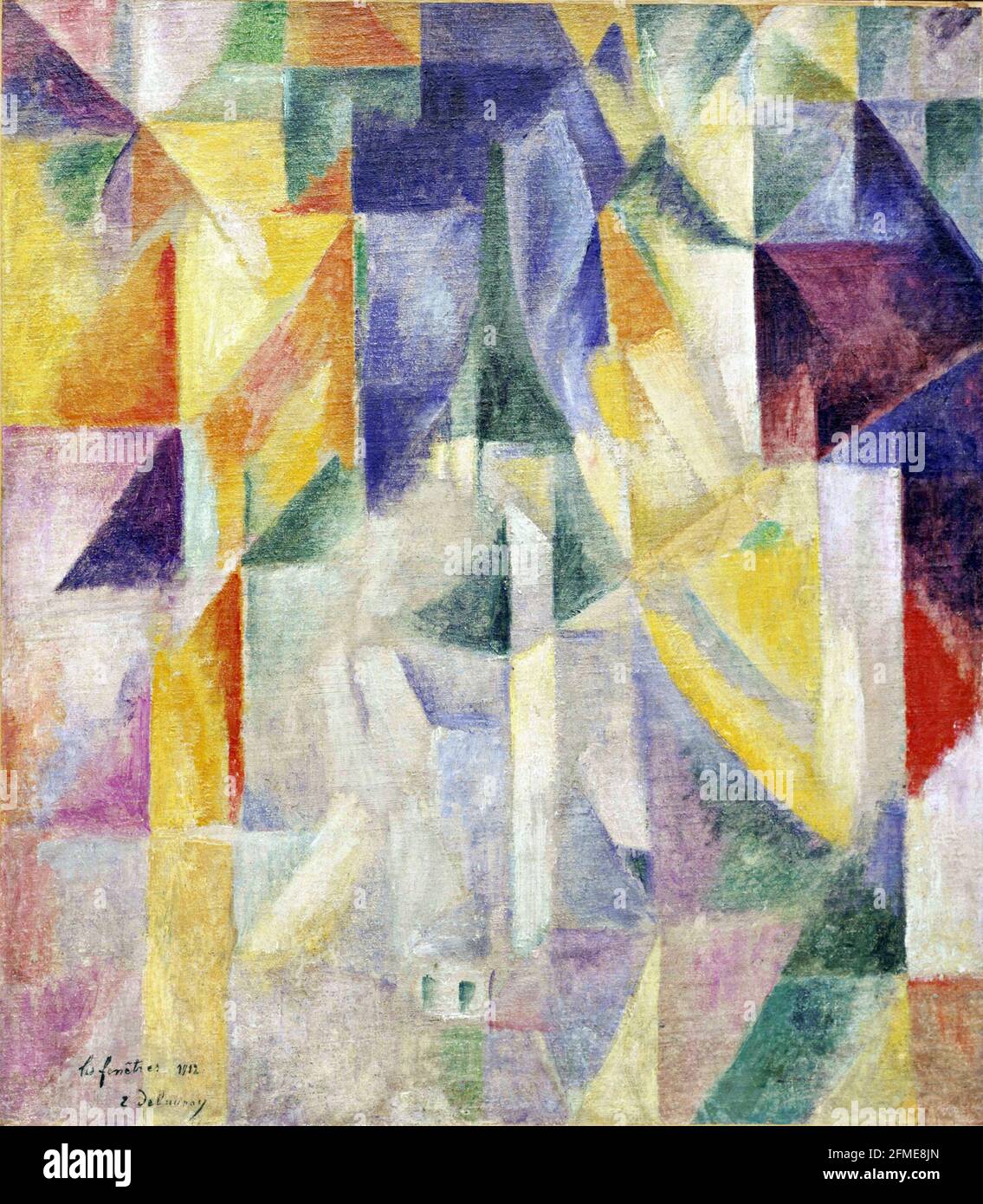 Robert Delaunay. (French, 1885-1941). Windows. Paris 1912. Encaustic on canvas. Stock Photo