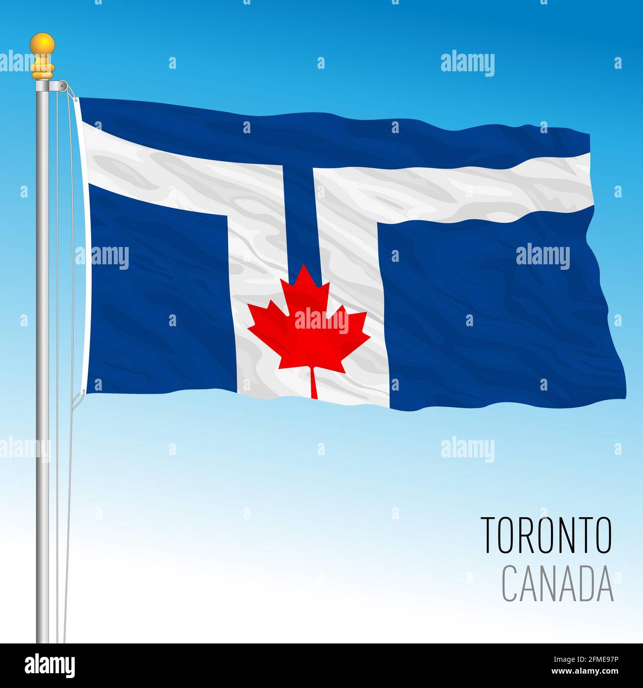City of Toronto flag, Canada, north american country, vector illustration Stock Vector