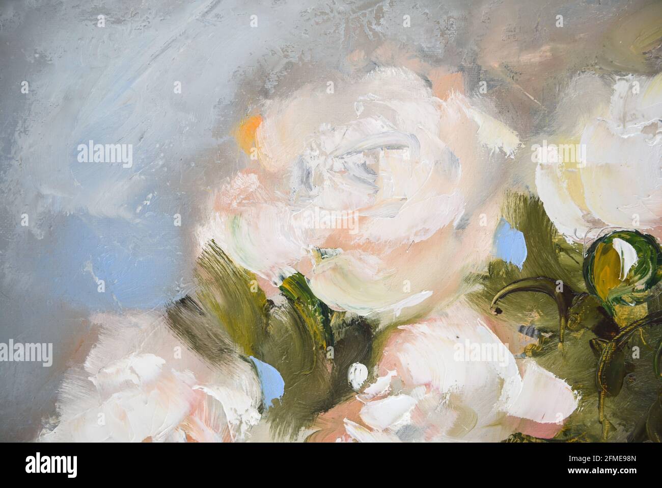 Painting canvas close up texture background with colors vivid colorful creative Stock Photo
