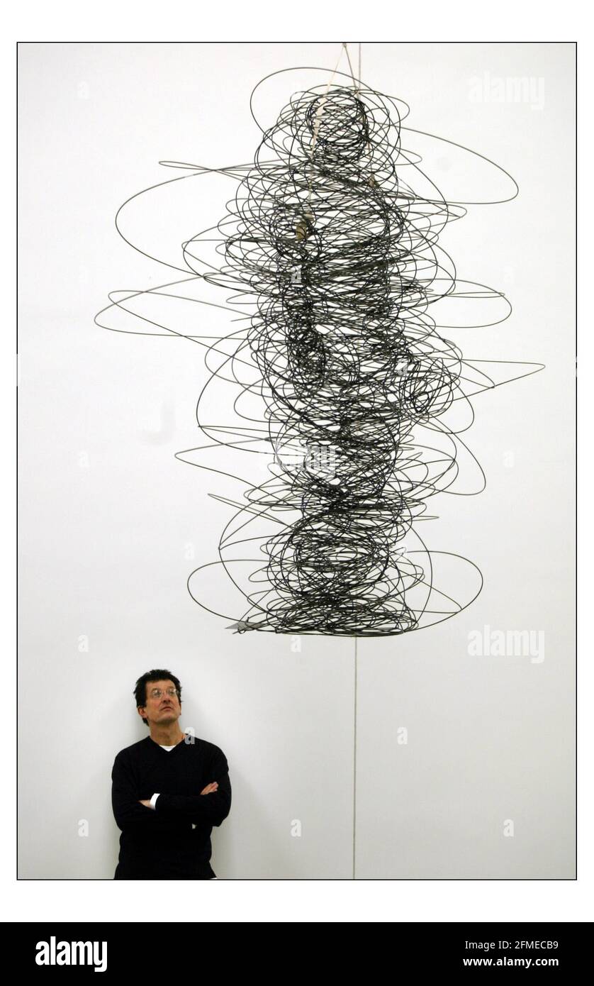 Anthony Gormley in his studio in north London......with Hugh Brody who