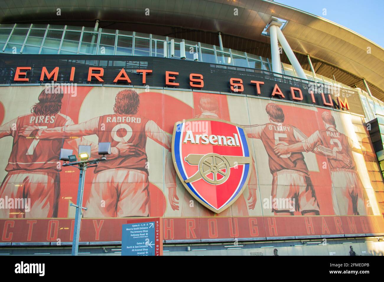 HIGHBURY, LONDON, ENGLAND- 6 May 2021: Arsenal Emirates football stadium in London Stock Photo