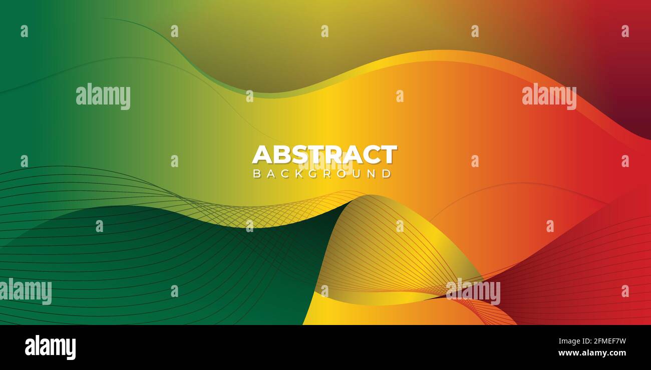 Red yellow green abstract background. good template for independence day background design. Stock Vector