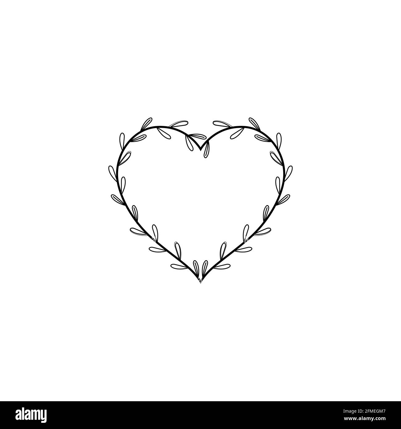 Leaves form a heart design. template for romantic or environmental design. Stock Vector