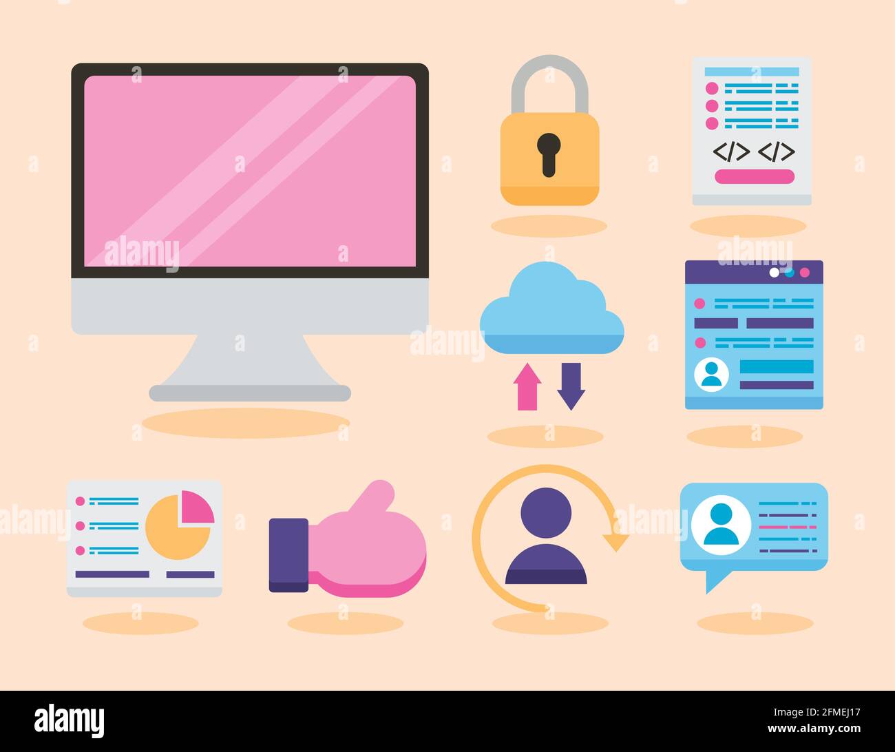 ux ui set nine icons Stock Vector Image & Art - Alamy