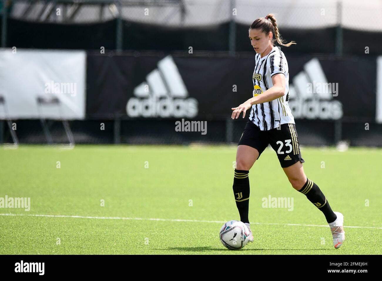 Vinovo, Italy. 08 May 2021. Cecilia Salvai of Juventus FC in action during  the Women Serie A football match between Juventus FC and SSD Napoli.  Juventus FC won 2-0 over SSD Napoli.